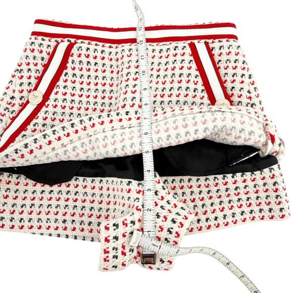 MAJE Irona Tweed Skort in Ecru, Red, & Navy FR36|S - Picture 10 of 10
